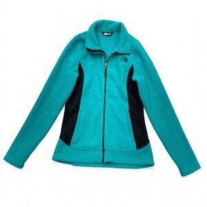 The North Face Turquoise Black Fleece Full Zip Jacket Women's Small